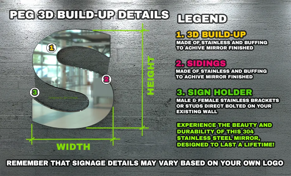 Custom-made GI Metal Build-up Letters (3D Letterings)