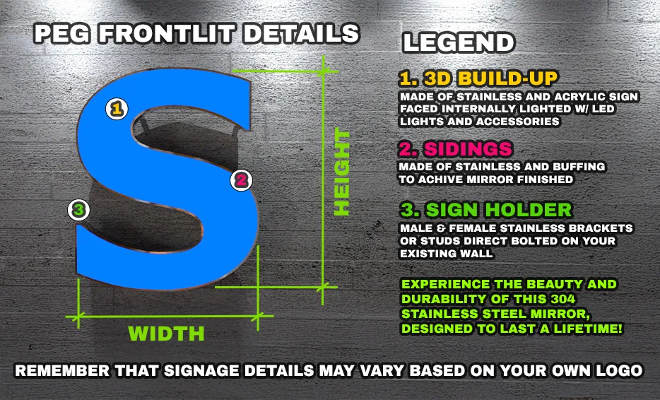 Custom-made GI Metal Build-up Letters (3D Letterings)