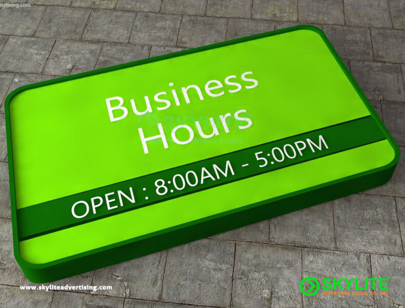 Business Hours Door Sign