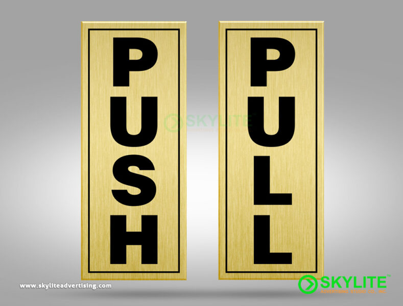 Sticker Push & Pull Sign