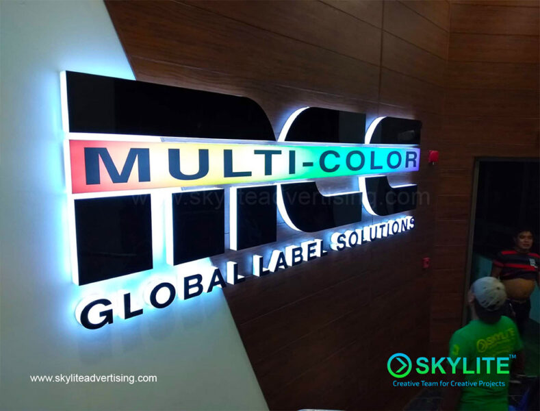 3D Acrylic Company Lobby Lighted Sign